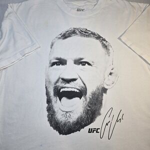 Retro UFC Conor McGregor Big Head Shirt XL White PacSun Distressed Stained AS IS